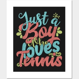 Just A Boy Who Loves Tennis Gift graphic Posters and Art